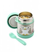 3 Sprouts Cutie alimentara din inox cu lingura-furculita Bufnita