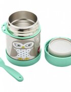 3 Sprouts Cutie alimentara din inox cu lingura-furculita Bufnita