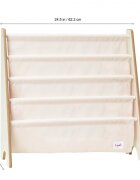 3 Sprouts Raft organizator de carti pentru copii material reciclat cream