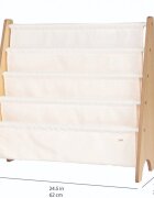 3 Sprouts Raft organizator de carti pentru copii material reciclat cream