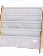 3 Sprouts Raft organizator de carti pentru copii material reciclat gri