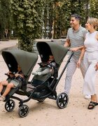 ABC DESIGN Carucior pentru gemeni Zoom 2 Avocado cu suspensie maner telescopic cadru din aluminiu suport pentru picioare reglabil