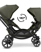 ABC DESIGN Carucior pentru gemeni Zoom 2 Avocado cu suspensie maner telescopic cadru din aluminiu suport pentru picioare reglabil