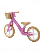 Adamex Bicicleta fara pedale pentru copii Pixie cu roti de 12 inch din spuma PU cu cosulet design retro scaun reglabil inaltime sezut 33-43 cm sarcina maxima admisa 50 kg 2-6 ani Pretty Pink