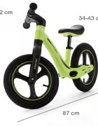 Adamex Bicicleta fara pedale pentru copii Rocket cu roti gonflabile din cauciuc 12 inch sezutul moale reglabil pe inaltime sarcina maxima admisa 25 kg omologata EN71 Lime Green