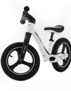 Adamex Bicicleta fara pedale pentru copii Rocket cu roti gonflabile din cauciuc 12 inch sezutul moale reglabil pe inaltime sarcina maxima admisa 25 kg omologata EN71 Pure White
