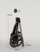 Adamex Carucior 2 in 1 Bianco Deluxe Collection cu suspensii maner reglabil certificat EN18882022 pana la 22 kg Champagne Beige