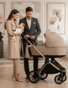 Adamex Carucior 2 in 1 Bianco Deluxe Collection cu suspensii maner reglabil certificat EN18882022 pana la 22 kg Champagne Latte