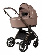 Adamex Carucior 2 in 1 Bianco Deluxe Collection cu suspensii maner reglabil certificat EN18882022 pana la 22 kg Chocolate Fango