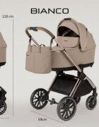 Adamex Carucior 2 in 1 Bianco Deluxe Collection cu suspensii maner reglabil certificat EN18882022 pana la 22 kg Natura Latte
