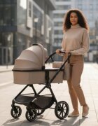 Adamex Carucior 2 in 1 pentru copii Nova premium doua piese distincte suspensii maner reglabil roti mari anti-pana greutate maxim admisa 22 kg accesorii incluse Cappuccino