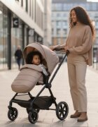 Adamex Carucior 2 in 1 pentru copii Nova premium doua piese distincte suspensii maner reglabil roti mari anti-pana greutate maxim admisa 22 kg accesorii incluse Cappuccino