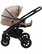 Adamex Carucior 3 in 1 Barletta FL5 Flowers Collection oak barrel cu scaun auto iSize landou cu suport de cap reglabil pe inaltime parte sport reglabila pana la orizontala suspensii