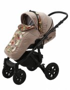 Adamex Carucior 3 in 1 Barletta FL5 Flowers Collection oak barrel cu scaun auto iSize landou cu suport de cap reglabil pe inaltime parte sport reglabila pana la orizontala suspensii