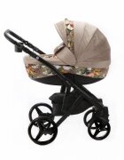 Adamex Carucior 3 in 1 Barletta FL5 Flowers Collection oak barrel cu scaun auto iSize landou cu suport de cap reglabil pe inaltime parte sport reglabila pana la orizontala suspensii