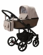 Adamex Carucior 3 in 1 Monaco Linen EcoLeather CR246 Sand Brown scoica testata ADAC suspensii maner reglabil suport reglabil pentru picioare accesorii incluse