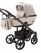 Adamex Carucior 3 in 1 Monaco Linen EcoLeather PS16 Sahara Beige scoica testata ADAC suspensii maner reglabil suport reglabil pentru picioare accesorii incluse