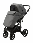 Adamex Carucior 3 in 1 Monaco Linen EcoLeather PS5 Graphite Grey scoica testata ADAC suspensii maner reglabil suport reglabil pentru picioare accesorii incluse