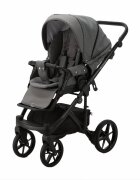 Adamex Carucior 3 in 1 Monaco Linen EcoLeather PS5 Graphite Grey scoica testata ADAC suspensii maner reglabil suport reglabil pentru picioare accesorii incluse