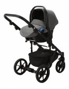 Adamex Carucior 3 in 1 Monaco Linen EcoLeather PS5 Graphite Grey scoica testata ADAC suspensii maner reglabil suport reglabil pentru picioare accesorii incluse