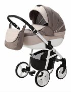 Adamex Carucior 3 in 1 Neonex TIP46B Coffee Brown scaun auto iSize spatar reglabil pana la orizontala landou cu spatar reglabil suspensii accesorii incluse