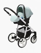 Adamex Carucior 3 in 1 Neonex TIP56B Green Mint scaun auto iSize spatar reglabil pana la orizontala landou cu spatar reglabil suspensii accesorii incluse