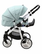 Adamex Carucior 3 in 1 Neonex TIP56B Green Mint scaun auto iSize spatar reglabil pana la orizontala landou cu spatar reglabil suspensii accesorii incluse