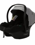 Adamex Carucior 3 in 1 Olivia Linen EcoLeather BR260 Grey Fox cu scaun iSize landou cu suport de cap reglabil parte sport reglabila pana la orizontala roti cu suspensii