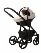 Adamex Carucior 3 in 1 pentru copii Barletta Full Linen TD2 Sweet Amaretto cu scaun auto iSize landou reglabil parte sport reglabila pana la orizontala cadru cu suspensii