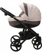 Adamex Carucior 3 in 1 pentru copii Barletta Full Linen TD2 Sweet Amaretto cu scaun auto iSize landou reglabil parte sport reglabila pana la orizontala cadru cu suspensii