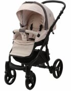 Adamex Carucior 3 in 1 pentru copii Barletta Full Linen TD2 Sweet Amaretto cu scaun auto iSize landou reglabil parte sport reglabila pana la orizontala cadru cu suspensii