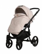 Adamex Carucior 3 in 1 pentru copii Barletta Natura Collection TK161 Full Linen Vanilla cu scaun auto iSize landou cu suport de cap reglabil pe inaltime parte sport reglabila pana la orizontala suspensii