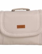 Adamex Carucior 3 in 1 pentru copii Barletta Natura Collection TK161 Full Linen Vanilla cu scaun auto iSize landou cu suport de cap reglabil pe inaltime parte sport reglabila pana la orizontala suspensii