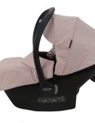 Adamex Carucior 3 in 1 pentru copii Barletta Y813 Powder Pink cu scaun auto iSize landou cu suport de cap reglabil pe inaltime parte sport reglabila pana la orizontala suspensii