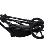 Adamex Carucior 3 in 1 pentru copii Rimini Alu Lux Collection Linen EcoLeather RY104 Mineral Green cu suspensii maner reglabil suport reglabil pentru picioare accesorii incluse