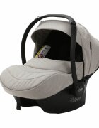 Adamex Carucior 3 in 1 Rimini Alu tip Collection Linen EcoLeather camel beige cu scaun iSize parte sport reglabila pana la orizontala cadru cu suspensii landou cu suport de cap reglabil pe inaltime