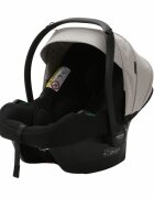 Adamex Carucior 3 in 1 Rimini Alu tip Collection Linen EcoLeather camel beige cu scaun iSize parte sport reglabila pana la orizontala cadru cu suspensii landou cu suport de cap reglabil pe inaltime