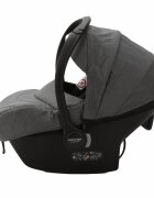 Adamex Carucior 3 in 1 Rimini Alu tip Collection Linen EcoLeather cloud gray cu scaun iSize parte sport reglabila pana la orizontala cadru cu suspensii landou cu suport de cap reglabil pe inaltime