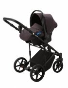 Adamex Carucior 3 in 1 Rimini Alu tip Collection Linen EcoLeather frozen raspberry cu scaun iSize parte sport reglabila pana la orizontala cadru cu suspensii landou cu suport de cap reglabil pe inaltime