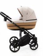 Adamex Carucior 3 in 1 Rimini Alu Tip Collection Linen EcoLeather RY83 Beige Caramel scoica testata ADAC suspensii maner reglabil suport reglabil pentru picioare accesorii incluse