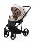 Adamex Carucior 3 in 1 Rimini Alu Tip Collection Linen EcoLeather RY83 Beige Caramel scoica testata ADAC suspensii maner reglabil suport reglabil pentru picioare accesorii incluse
