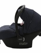 Adamex Carucior 3 in 1 Rimini Alu tip Collection Linen EcoLeather RY95 Blue Gold cu scaun auto iSize parte sport reglabila pana la orizontala landou cu suport de cap reglabil accesorii incluse