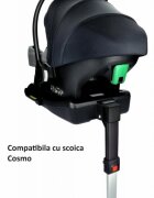 Adamex Carucior 4 in 1 Olivia cu baza Isofix Linen EcoLeather BR260 Grey Fox landou cu suport de cap reglabil pe inaltime parte sport reglabila pana la orizontala suspensii SAS