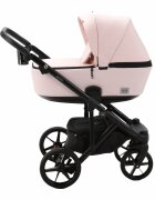 Adamex Carucior 4 in 1 Olivia cu baza Isofix Linen EcoLeather PS22 Powder Pink landou cu suport de cap reglabil pe inaltime parte sport reglabila pana la orizontala suspensii SAS