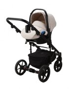 Adamex Carucior 4 in 1 Olivia Full Linen TD2 Sweet Amaretto cu scoica certificata ADAC baza isofix suspensii accesorii