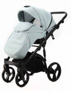 Adamex Carucior pentru copii 2 in 1 Lanti PS25 Pliabil landou cu salteluta copertina reglabila roti frontale pivotante cu dubla suspensie si husa de ploaie inclusa Linen EcoLeather Mint Green