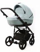 Adamex Carucior pentru copii 2 in 1 Lanti PS25 Pliabil landou cu salteluta copertina reglabila roti frontale pivotante cu dubla suspensie si husa de ploaie inclusa Linen EcoLeather Mint Green