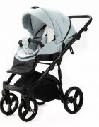 Adamex Carucior pentru copii 2 in 1 Lanti PS25 Pliabil landou cu salteluta copertina reglabila roti frontale pivotante cu dubla suspensie si husa de ploaie inclusa Linen EcoLeather Mint Green