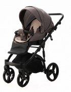 Adamex Carucior pentru copii 2 in 1 Lanti PS28 Pliabil landou cu salteluta copertina reglabila roti frontale pivotante cu dubla suspensie si husa de ploaie inclusa Linen EcoLeather Brownstone