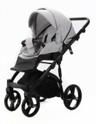 Adamex Carucior pentru copii 2 in 1 Lanti PS79 Pliabil landou cu salteluta copertina reglabila roti frontale pivotante cu dubla suspensie si husa de ploaie inclusa Linen EcoLeather Grey Heather